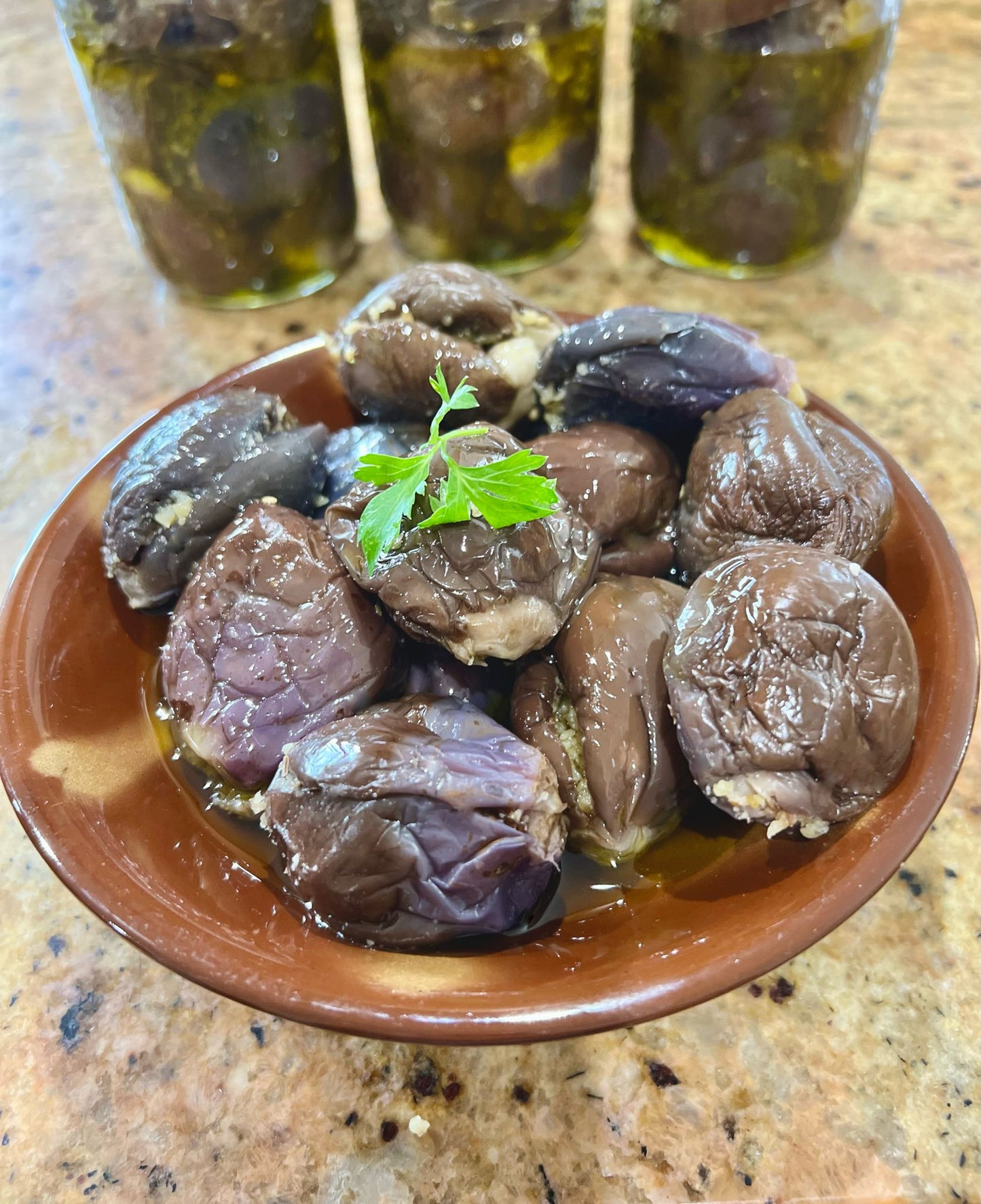 Makdous - Stuffed Baby Eggplants