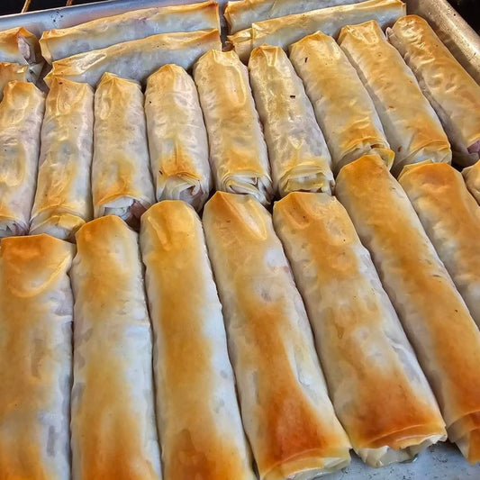 Musakhan chicken rolls prepared fresh