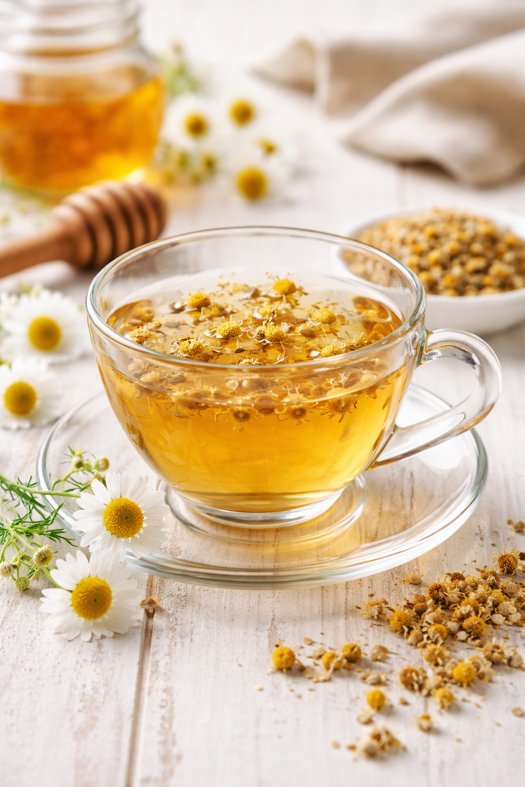 Loose leaf chamomile tea flowers