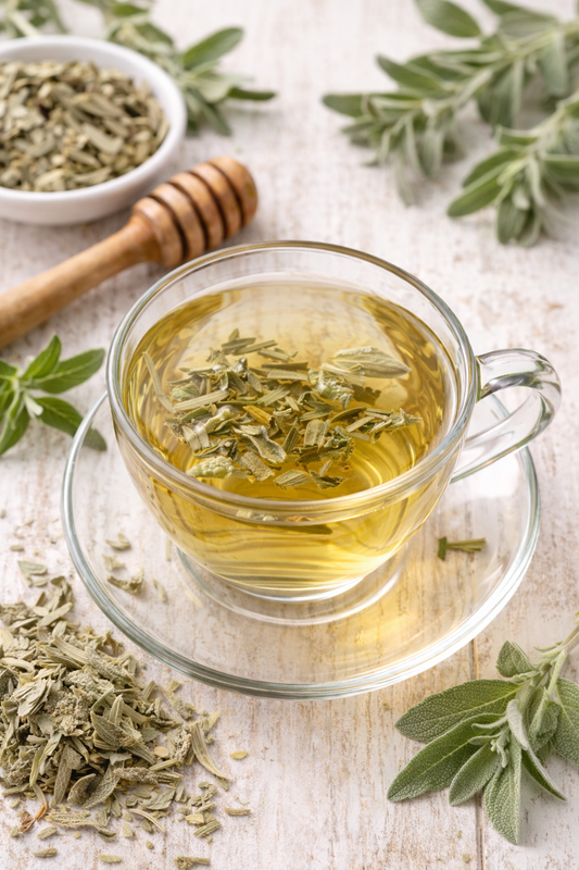 Dried sage leaves for herbal tea