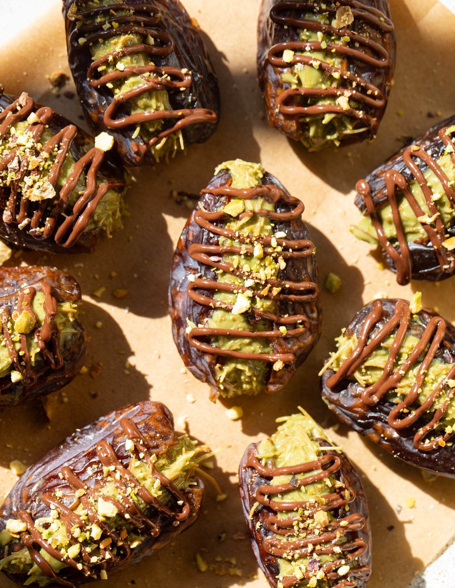 Dubai-style pistachio cream chocolate dates