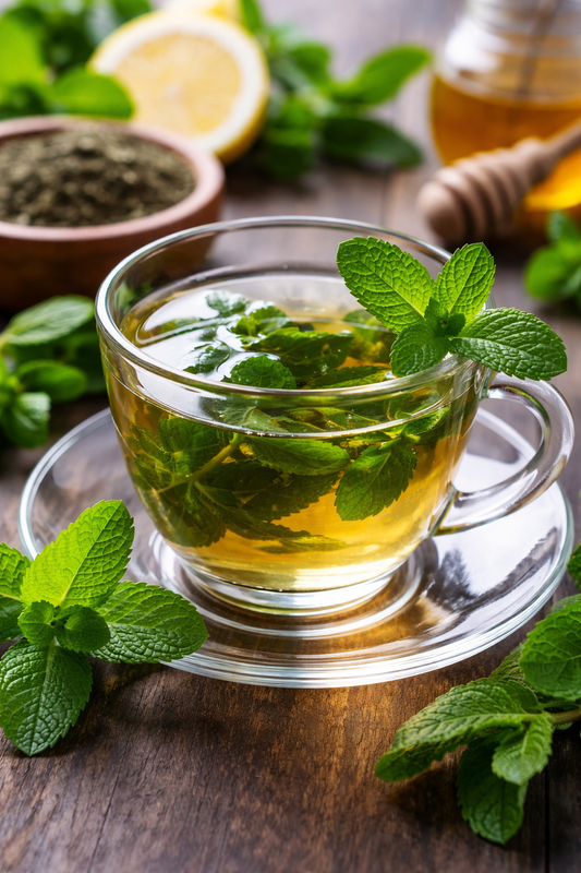 Loose leaf mint tea leaves – caffeine-free herbal tea